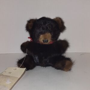 Rare Vintage  Ranch Dyed Mink Teddy Bear From Lazarus With Tags Collectible